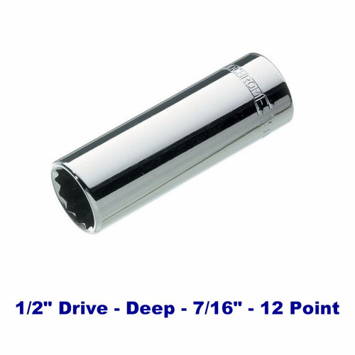 Sidchrome SCMT14455 - Socket Deep 1/2" Drive 7/16" 12-Point